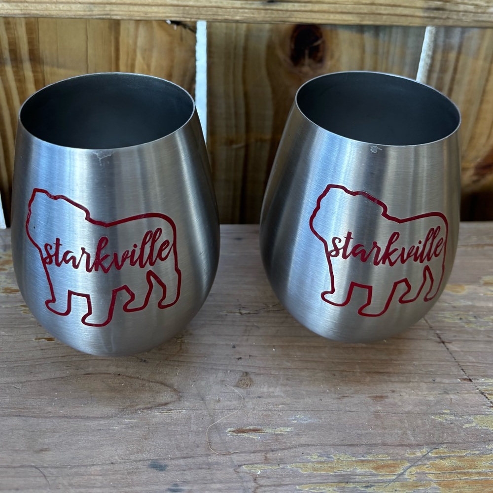 Set of 2 Starkville Mississippi State Bulldogs Stainless Cups 18oz